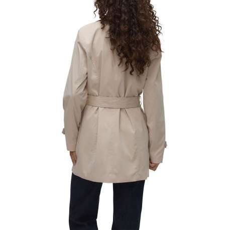 Manteau écru pourvu d'un col à revers et d'une fermeture boutonnée - Image 2