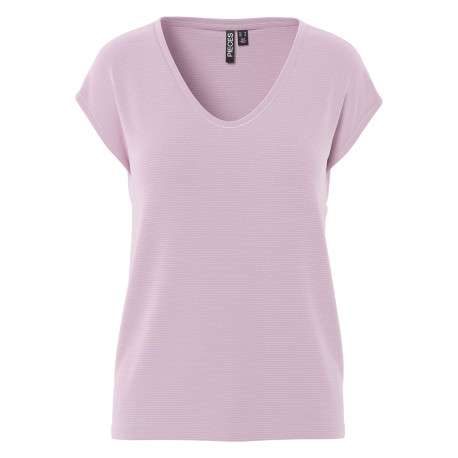 T-shirt parme uni avec une coupe droite et des manches courtes