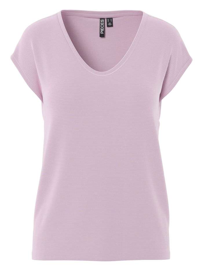 T-shirt parme uni avec une...