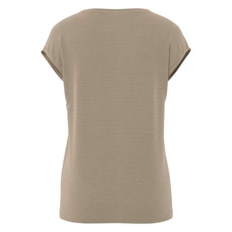 T-shirt taupe uni avec une coupe droite et des manches courtes - Image 2