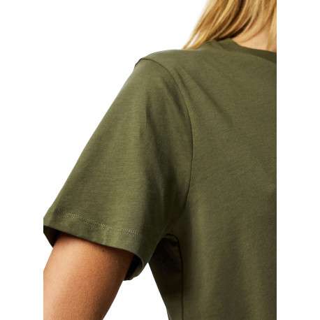 T-shirt en coton biologique kaki uni avec une coupe droite - Image 6