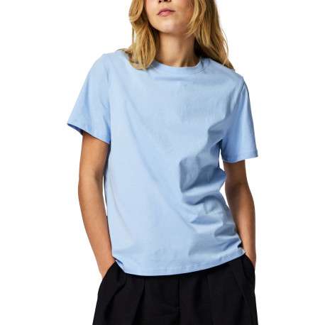 T-shirt en coton biologique ciel uni avec une coupe droite - Image 3
