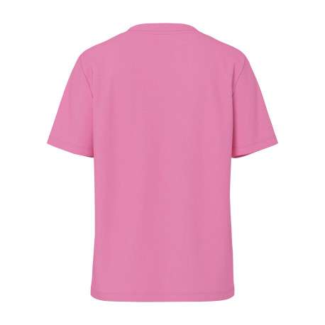 T-shirt en coton biologique fuchsia uni avec une coupe droite - Image 2