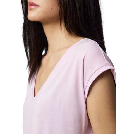 T-shirt parme uni avec une coupe droite et des manches courtes - Image 4