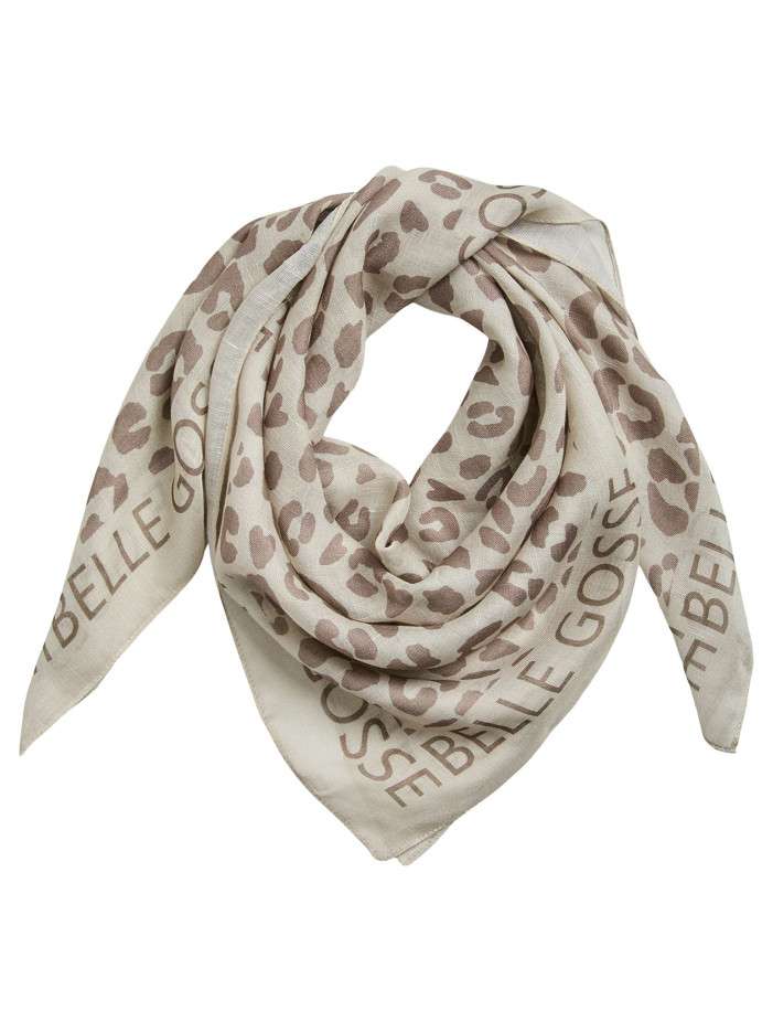 Foulard écru et taupe avec...