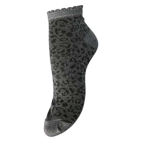 Chaussettes mi-hautes grises brillantes avec des imprimés animaliers