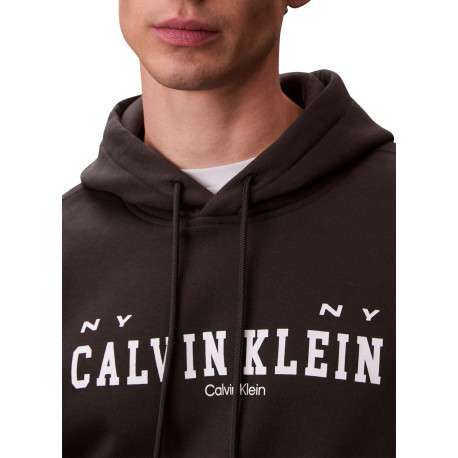 Sweat en coton noir uni avec une coupe droite et une capuche - Image 5