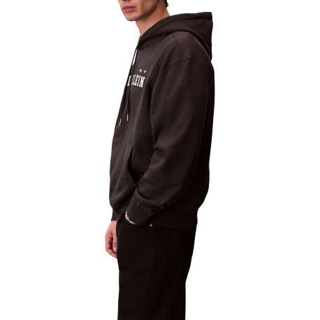 Sweat en coton noir uni avec une coupe droite et une capuche - Image 7