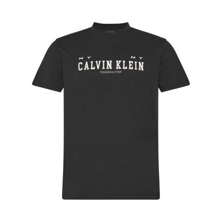 T-shirt en coton noir uni avec une coupe droite et un col rond
