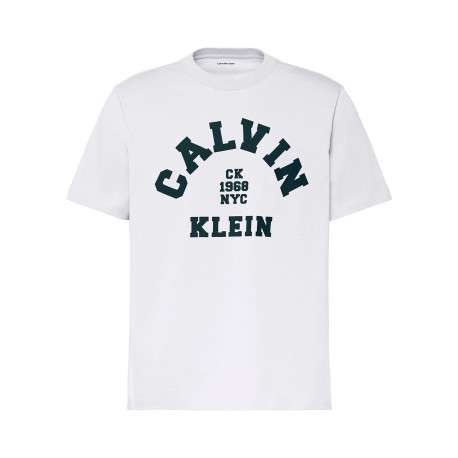 T-shirt en coton blanc uni avec une coupe droite et un col rond