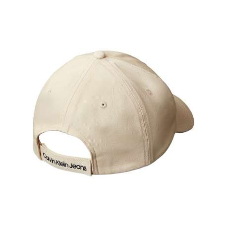 Casquette en coton biologique écrue unie avec une fermeture à scratch
