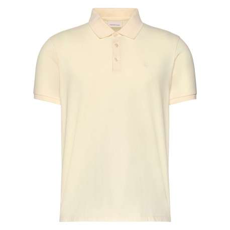 Polo en coton jaune uni avec une coupe droite et un col à revers