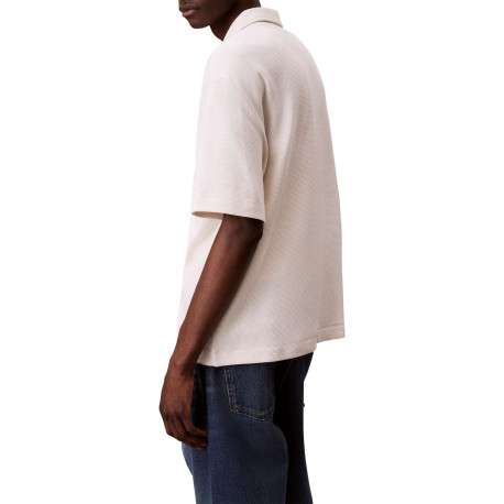 Chemise en coton écrue unie avec une coupe droite et un col cubain - Image 2