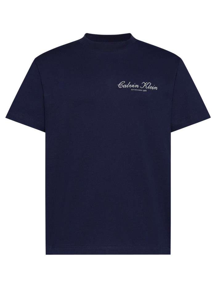 T-shirt en coton marine uni...