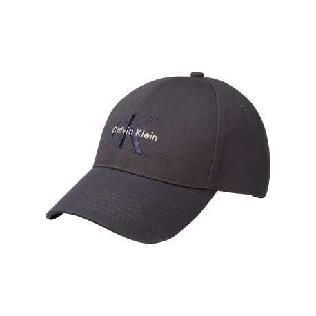 Casquette en coton marine uni avec logo et fermeture strapback