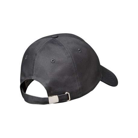 Casquette en coton anthracite uni avec logo et fermeture strapback - Image 2