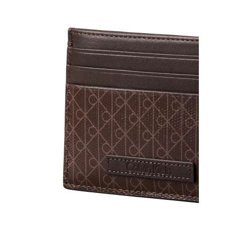 Porte-cartes marron avec un revêtement à motifs monogrammes - Image 2