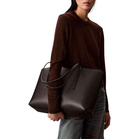 Sac shopping noir uni muni d'une anse et d'une pochette à zip - Image 4