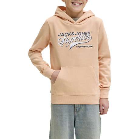 Sweat en coton mélangé pêche à coupe droite orné d'un imprimé de la marque - Image 3