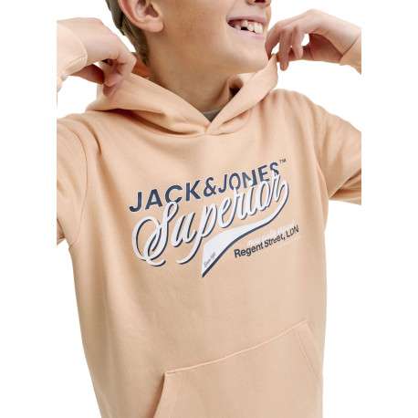 Sweat en coton mélangé pêche à coupe droite orné d'un imprimé de la marque - Image 5