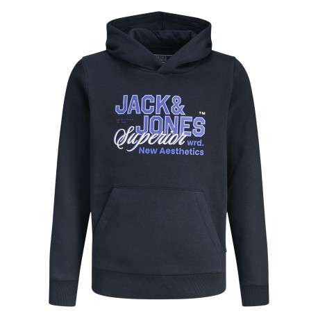Sweat en coton mélangé marine à coupe droite orné d'un imprimé de la marque