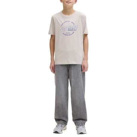 T-shirt en coton biologique beige orné d'un imprimé de la marque - Image 7