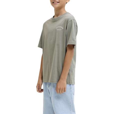 T-shirt en coton kaki orné d'un imprimé de la marque oversize dans le dos - Image 3