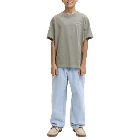 T-shirt en coton kaki orné d'un imprimé de la marque oversize dans le dos - Image 7