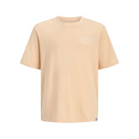 T-shirt en coton pêche orné d'un imprimé de la marque oversize dans le dos