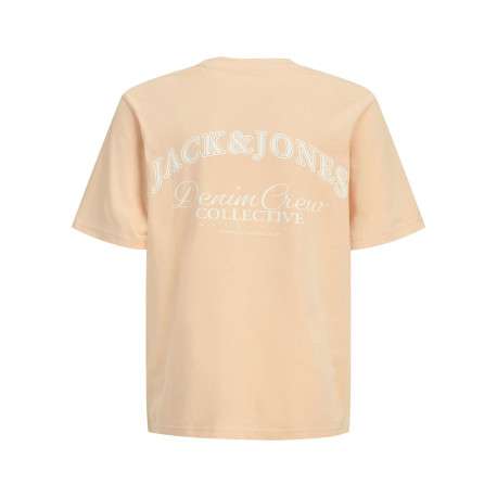 T-shirt en coton pêche orné d'un imprimé de la marque oversize dans le dos - Image 2