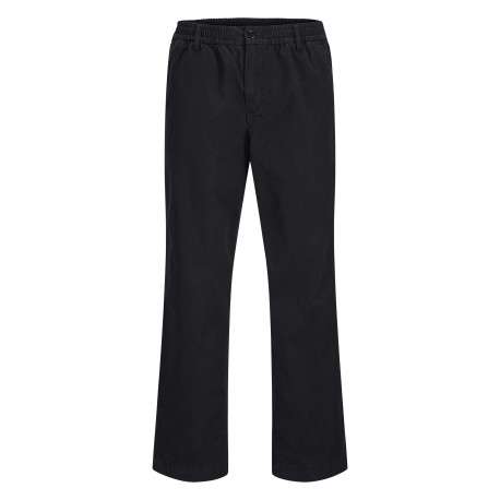 Pantalon Karl Lawrence en coton noir pourvu d'une taille élastiquée