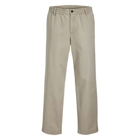 Pantalon Karl Lawrence en coton beige pourvu d'une taille élastiquée