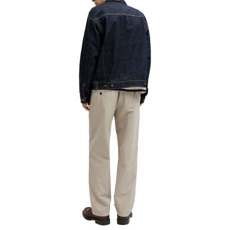 Pantalon Karl Lawrence en coton beige pourvu d'une taille élastiquée - Image 4