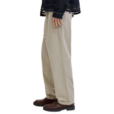 Pantalon Karl Lawrence en coton beige pourvu d'une taille élastiquée - Image 5