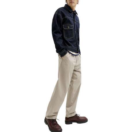Pantalon Karl Lawrence en coton beige pourvu d'une taille élastiquée - Image 6