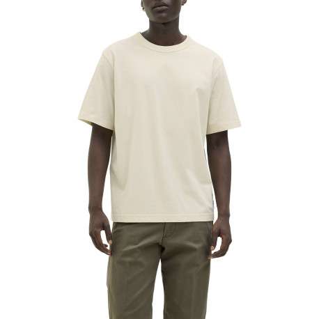 T-shirt en coton écru pourvu d'une coupe droite et d'un col rond - Image 3