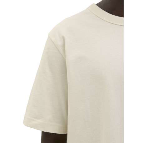 T-shirt en coton écru pourvu d'une coupe droite et d'un col rond - Image 6