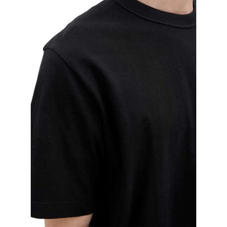 T-shirt en coton noir pourvu d'une coupe droite et d'un col rond - Image 5