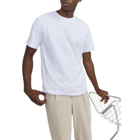 T-shirt en coton biologique blanc à coupe droite et de manches courtes - Image 5