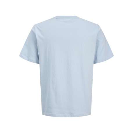 T-shirt en coton bleu clair pourvu d'une coupe droite et d'un col rond - Image 2