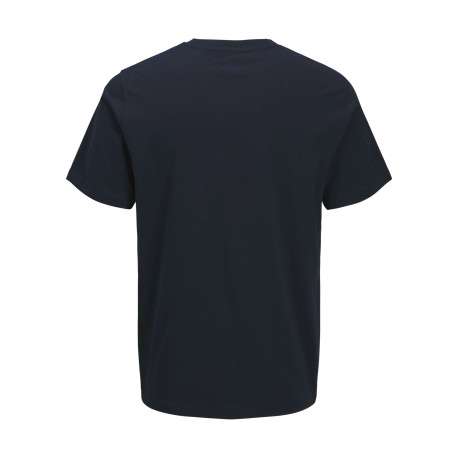 T-shirt en coton marine pourvu d'une coupe droite et d'un col rond - Image 2