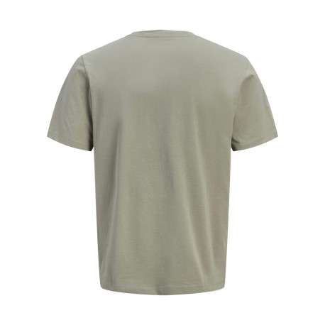 T-shirt en coton kaki pourvu d'une coupe droite et d'un col rond - Image 2