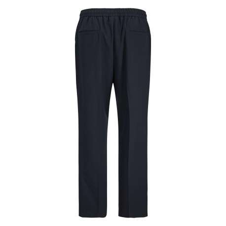 Pantalon chino marine à plis pourvu d'une coupe droite et de poches plaquées - Image 2