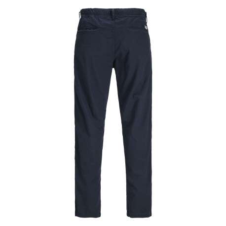 Pantalon chino marine en coton et lin mélangés pourvu d'un cordon de serrage - Image 2