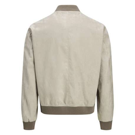 Bomber écru en maille effet daim coupe ajustée pourvu d'un col rond - Image 2