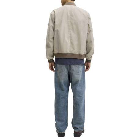 Bomber écru en maille effet daim coupe ajustée pourvu d'un col rond - Image 4