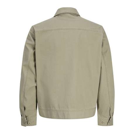 Blouson en coton kaki à coupe ajustée pourvu d'un col chemise - Image 2
