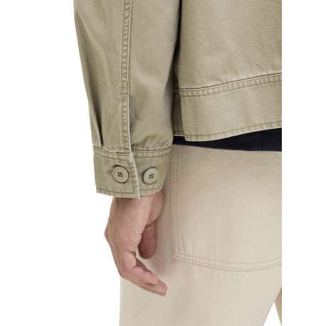 Blouson en coton kaki à coupe ajustée pourvu d'un col chemise - Image 5