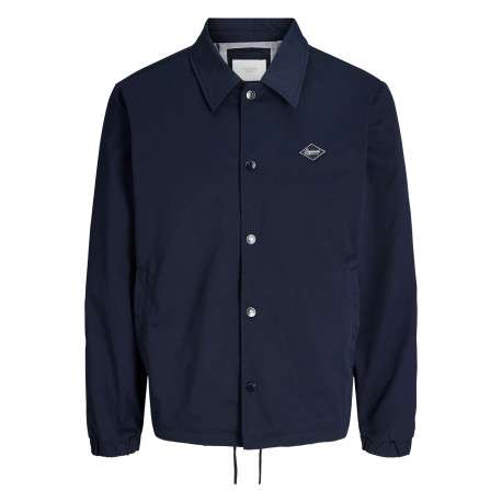 Blouson marine à coupe ajustée pourvu du patch de la marque sur la poitrine