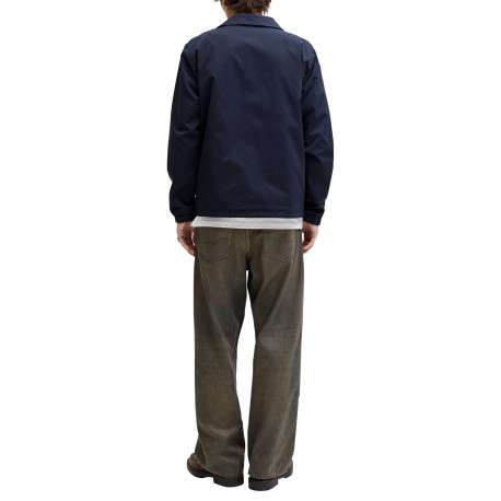 Blouson marine à coupe ajustée pourvu du patch de la marque sur la poitrine - Image 3